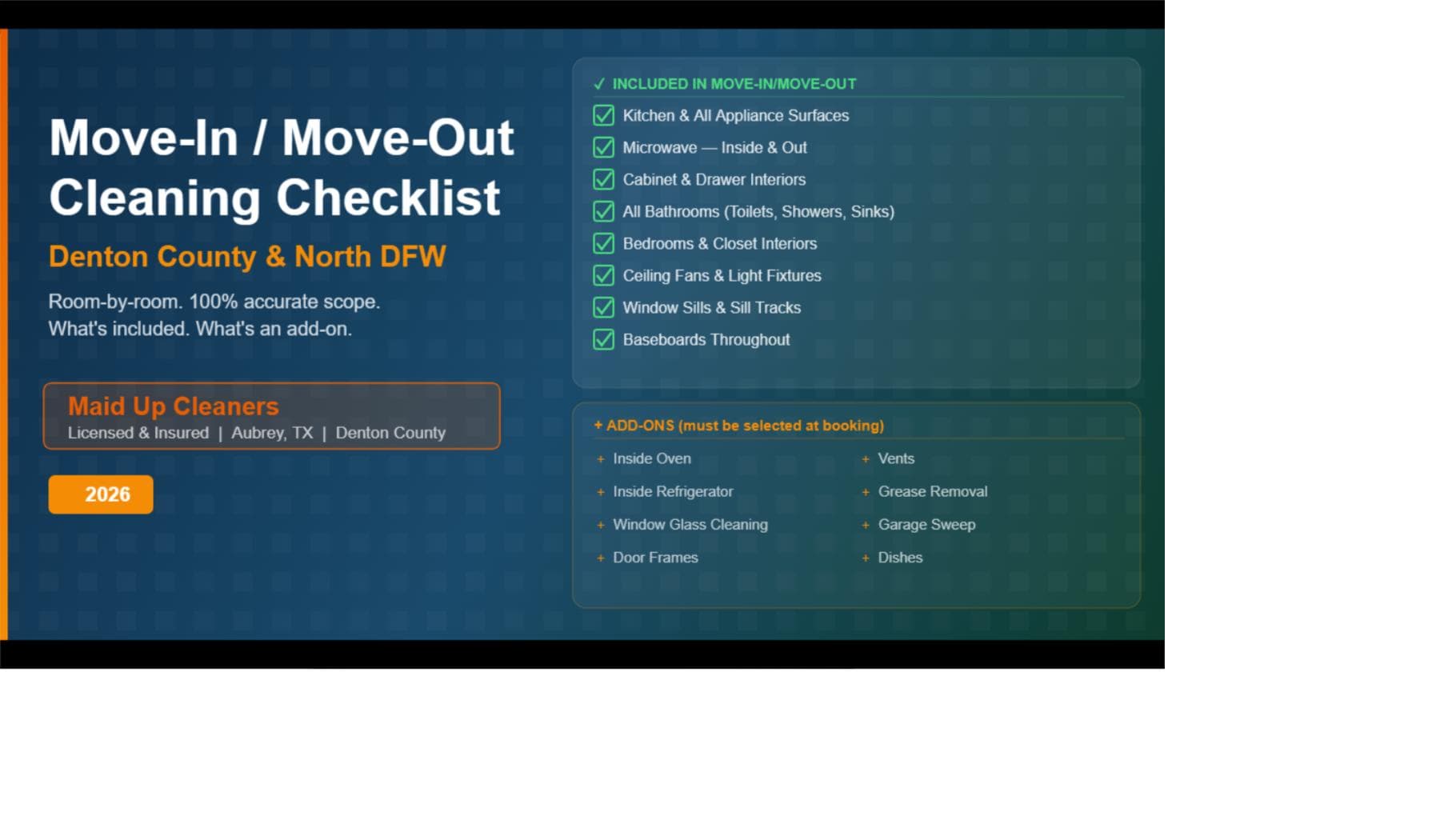 Featured post - Move-In/Move-Out Cleaning Checklist for Denton County Homes (2026)